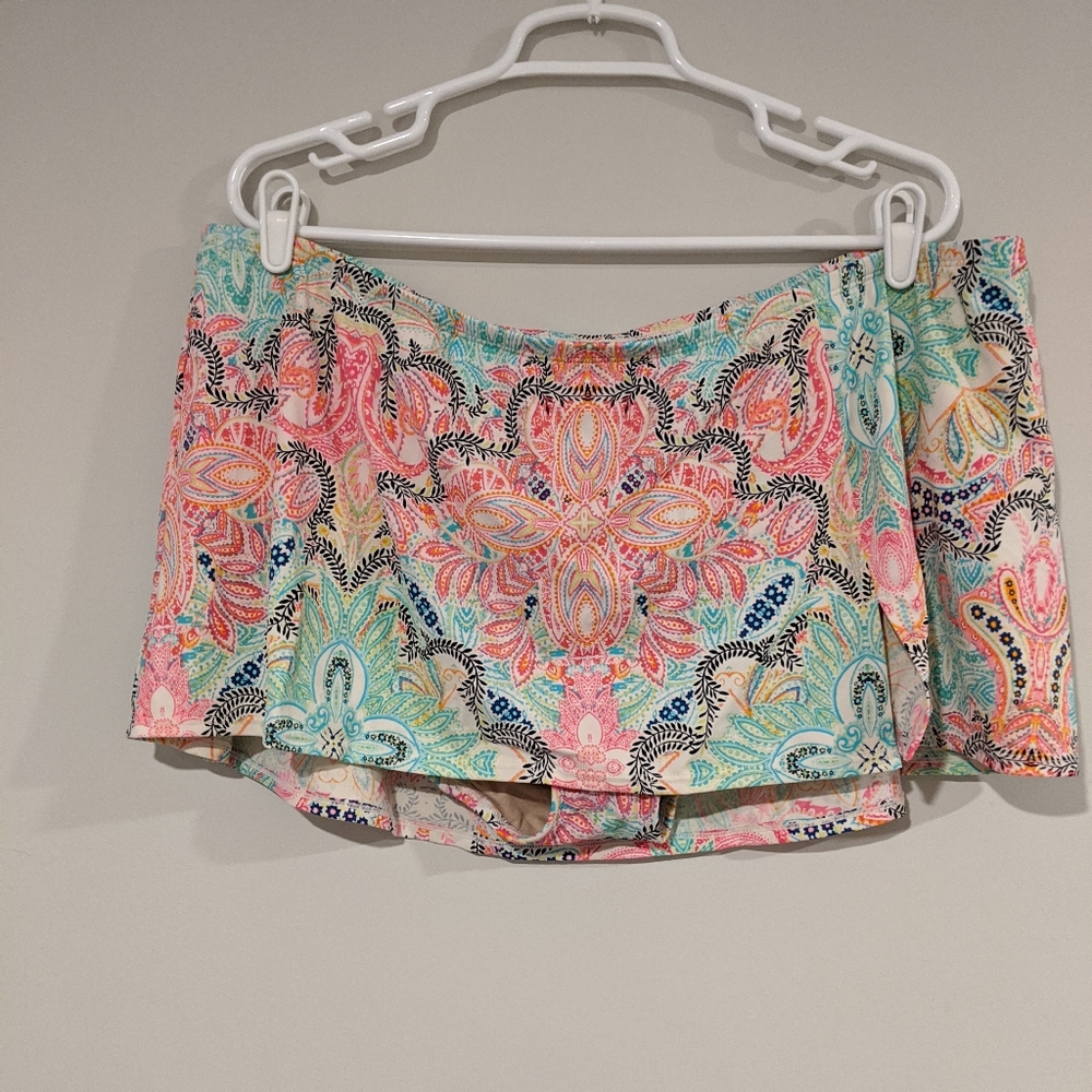 Plus Size Multi Color Swim Skirt Size 3x